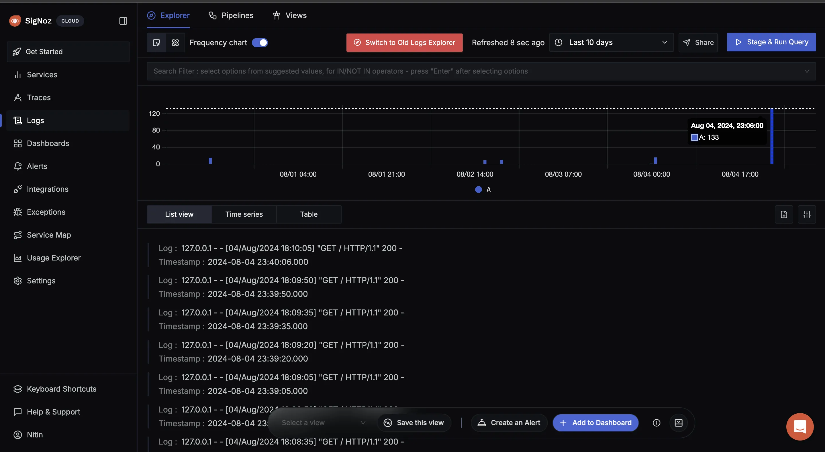 SigNoz Logs